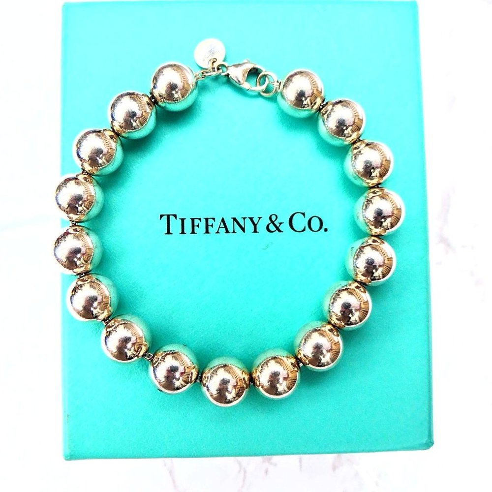 Tiffany & Co Sterling Silver HardWear Ball Bracelet 10mm 7.25 in